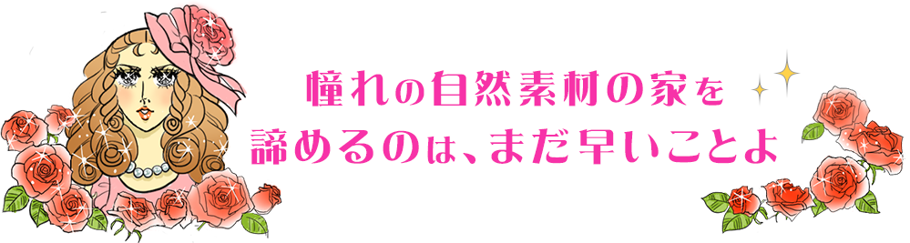 憧れの自然素材の家を諦めるのは、まだ早いことよ