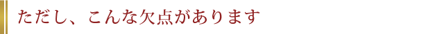 ただし、こんな欠点があります