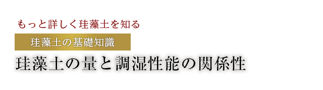 珪藻土の量と調湿性能の関係性