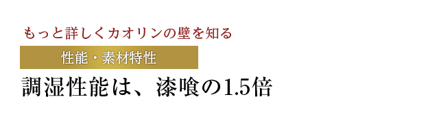 調湿性能は、漆喰の1.5倍